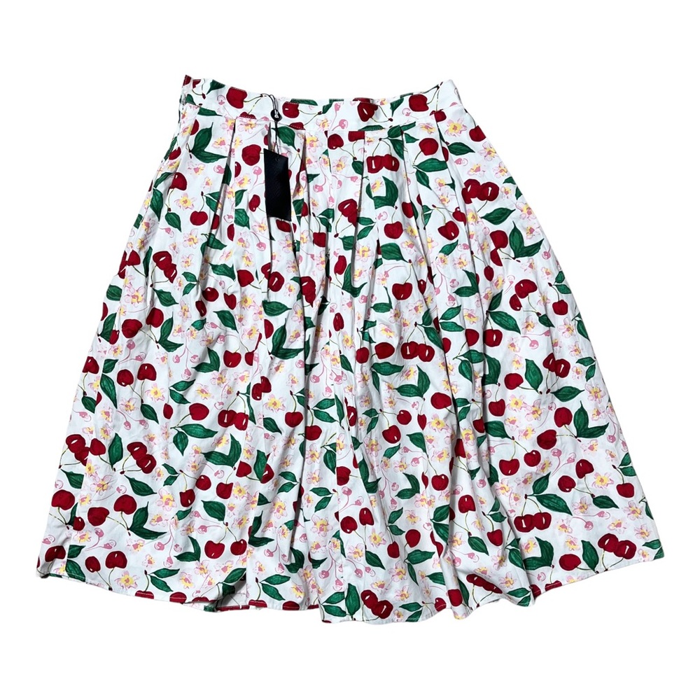 NWT Hell Bunny Yvette Cherries 50s Skirt Women’s Size S - Picture 3 of 7